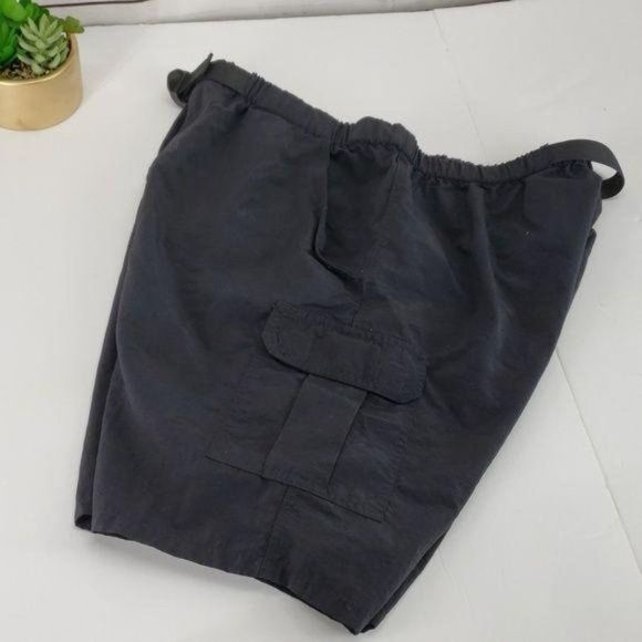 Roundtree & Yorke Black Adjustable Swim Trunks shorts Medium cargo belt - Picture 4 of 8